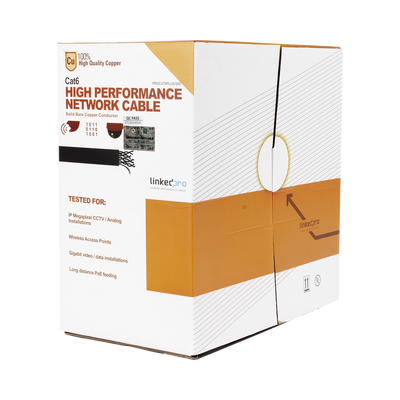 Bobina de Cable de 152.5 Metros (500 Pies) Cat6+ Calibre 23 Alto Desempeño, Super Flexible, UL, Color Azul, para Aplicacio...