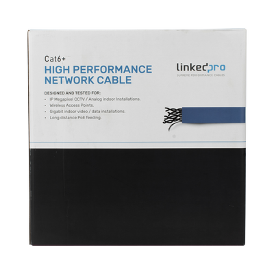 Bobina de Cable de 305 Metros (1000 Pies) Cat6+ Blindado F/UTP, CM, Calibre 23 Alto Rendimiento, ETL, UL, Color Azul, Supe...
