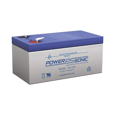 Batería 12V, 3.4AH, Para Respaldo, Tecnologías AGM/VRLA, 5 Años Vida Útil, Terminales F1, Reconocida UL - POWER SONIC