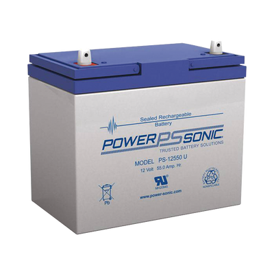 Batería 12V, 55AH, Para Respaldo, Tecnologías AGM/VRLA, 5 Años Vida Útil, Terminales U, Reconocida UL - POWER SONIC