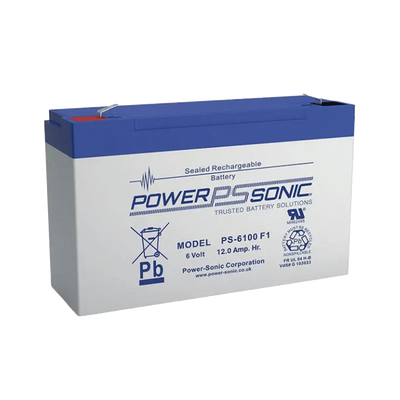 Batería 6V, 12AH, Para Respaldo, Tecnologías AGM/VRLA, 5 Años Vida Útil, Terminales F1, Reconocida UL - POWER SONIC