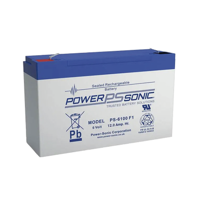 Batería 6V, 12AH, Para Respaldo, Tecnologías AGM/VRLA, 5 Años Vida Útil, Terminales F2, Reconocida UL - POWER SONIC