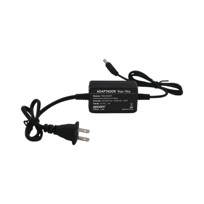 Fuente de Poder 12 Vcc / 2 Amp / Con Terminales de Extensión / Distancias de cable hacia Vca 50 cm / Distancia de cable ha...