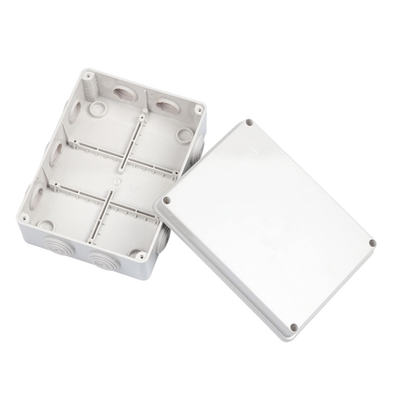 Caja Derivación-Conexión de Plástico (140 X 190 X 76 mm) con 10 Glándulas de Goma. Para Instalaciones Comerciales, Residencia