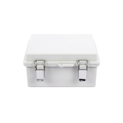 Gabinete de Plástico ABS, Uso en Intemperie IP66 (170 x 220 x 110 mm) Cierre por broche Inoxidable y Permite Cerrado con C...