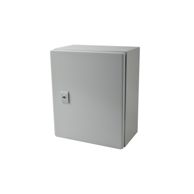 Gabinete de Acero IP66 Uso en Intemperie (250 x 300 x 150 mm) con Placa Trasera Interior Metálica y Compuerta Inferior Ato...