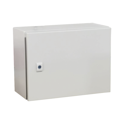 Gabinete de Acero IP66 Uso en Intemperie (400 x 300 x 300 mm) con Placa Trasera Interior Metálica y Compuerta Inferior Ato...