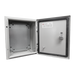 Gabinete de Acero IP66 Uso en Intemperie (400 x 400 x 200 mm) con Placa Trasera Interior de Metal y Compuerta Inferior Atorni