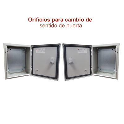 Gabinete de Acero IP66 Uso en Intemperie (400 x 400 x 200 mm) con Placa Trasera Interior de Metal y Compuerta Inferior Ato...