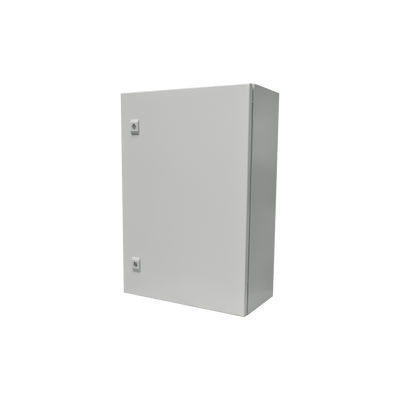 Gabinete de Acero IP66 Uso en Intemperie (500 x 700 x 250 mm) con Placa Trasera Interior Metálica y Compuerta Inferior Ato...