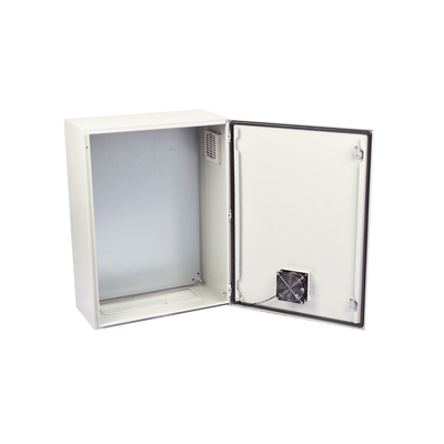 Gabinete Ventilado de Acero IP55 Uso en Exterior (600 x 800 x 300 mm) con Placa Trasera Interior Metálica y Compuerta Infe...