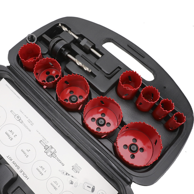 Juego de 13 Brocas Sierra Bimetálica con Adaptadores y Estuche. (3/4", 7/8", 1-1/8", 1-3/8",  1-1/2", 1-3/4", 2", 2-1/4", ...