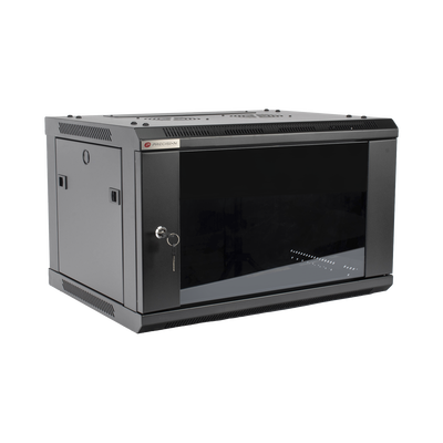 Gabinete PRECISION, Con Puerta de Cristal Templado, de 19in, 6UR, 450mm de Profundidad, Color Negro - PRECISION