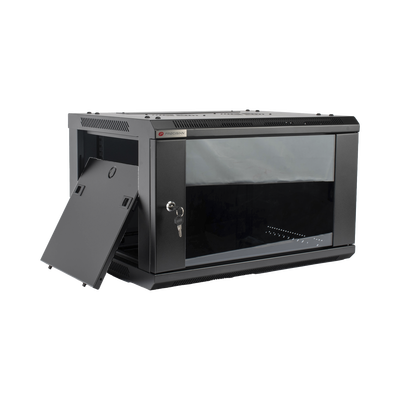Gabinete PRECISION, Con Puerta de Cristal Templado, de 19in, 6UR, 450mm de Profundidad, Color Negro PRECISION - Vista 3
