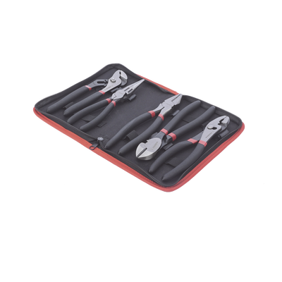 Juego de 5 Pinzas de 8" con Estuche. Incluye: P. Mecánica, P. para Tubo, P. Eléctrica, P. Corte, Nariz Larga. PRECISION - ...