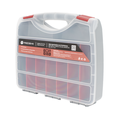 Caja Organizadora con 21 Divisiones Fabricada en Plástico de Alta Resistencia de 38x31x7 cm. PRECISION - Vista 2