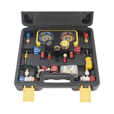 Manómetro de 4 vías con Accesorios para Gas refrigerante  R410A/ R32/ R134A/R22 | SIERRA STORE PRECISION - Vista 2