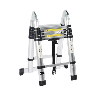 Escalera Telescópica de Aluminio Tipo Tijera de 1.9 + 1.9 Metros de Altura - PRECISION