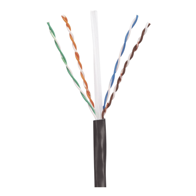 Bobina de Cable UTP de 4 Pares, PanNet, Para Exterior con Gel, Cat6 (23 AWG), Industrial para Climas Extremos, Color Negro, 3