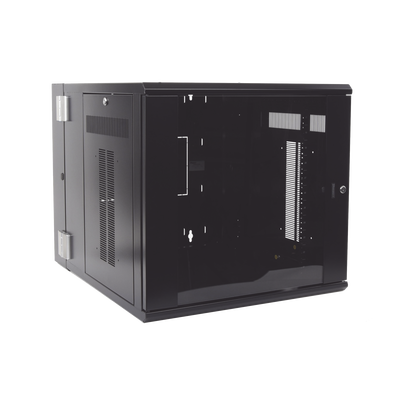 Gabinete PanZone de Montaje en Pared, de 19in, Puerta con Ventana de Seguridad, 12 UR, 762mm de Profundidad, Color Negro P...