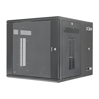 Gabinete PanZone de Montaje en Pared, de 19in, Puerta con Ventana de Seguridad, 12 UR, 762mm de Profundidad, Color Negro -...