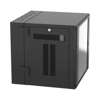 Gabinete PanZone de Montaje en Pared, de 19in, Puerta con Ventana de Seguridad, 12 UR, 635mm de Profundidad, Color Negro P...