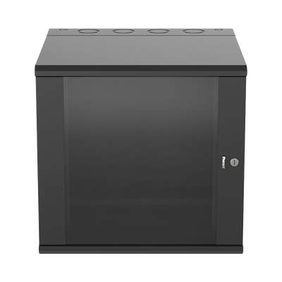 Gabinete PanZone de Montaje en Pared, de 19in, Puerta con Ventana de Seguridad, 12 UR, 635mm de Profundidad, Color Negro P...