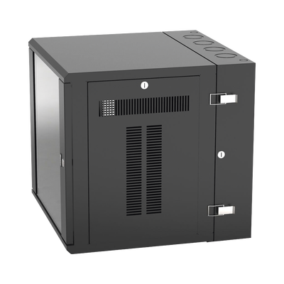 Gabinete PanZone de Montaje en Pared, de 19in, Puerta con Ventana de Seguridad, 12 UR, 635mm de Profundidad, Color Negro -...