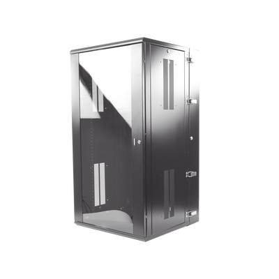 Gabinete PanZone de Montaje en Pared, de 19in, Puerta con Ventana de Seguridad, 26 UR, 635mm de Profundidad, Color Negro P...