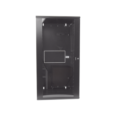 Gabinete PanZone de Montaje en Pared, de 19in, Puerta con Ventana de Seguridad, 26 UR, 635mm de Profundidad, Color Negro P...