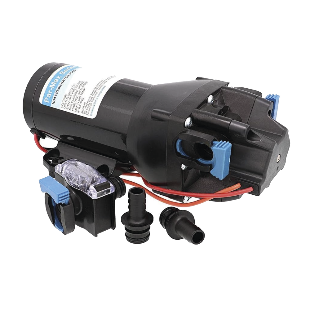 Bomba de presión / Autocebante 1,5 m (4,9 ft) / 24 Vca / 60 PSI (4,1 bar) / 15 LPM (4 GPM) / Diafragmas múltiples / Aluminio fundido HD | SIERRA STORE