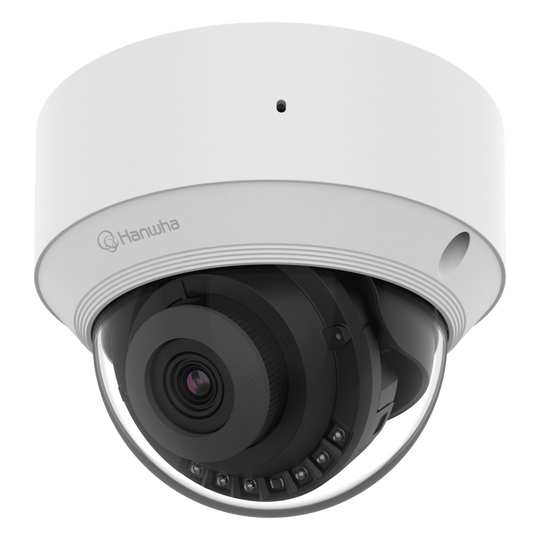 HANWHA VISION - QND-C8013R - Cámara IP Tipo domo Interior 5 Megapíxel / Lente fijo 3mm / IR 25M / WDR 120db / H.265 & WiseStream / Inteligencia Artificial