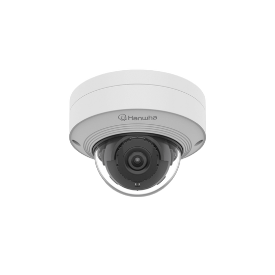 HANWHA VISION - QNV-C8012 - Cámara IP tipo Domo con IA 5MP / FPS Máximo 30fps / Color 0.05Lux / Lente Fija 2.4mm / H.265 / Día y Noche / WDR 120dB / IP66 / IK10 /