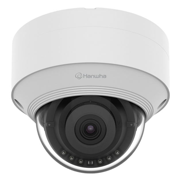 HANWHA VISION - QNV-C8013R - Cámara IP Tipo domo Antivandálica 5 Megapíxel / Lente fijo 3mm / IR 25M / WDR 120db / IP66 / H.265 & WiseStream / Inteligencia