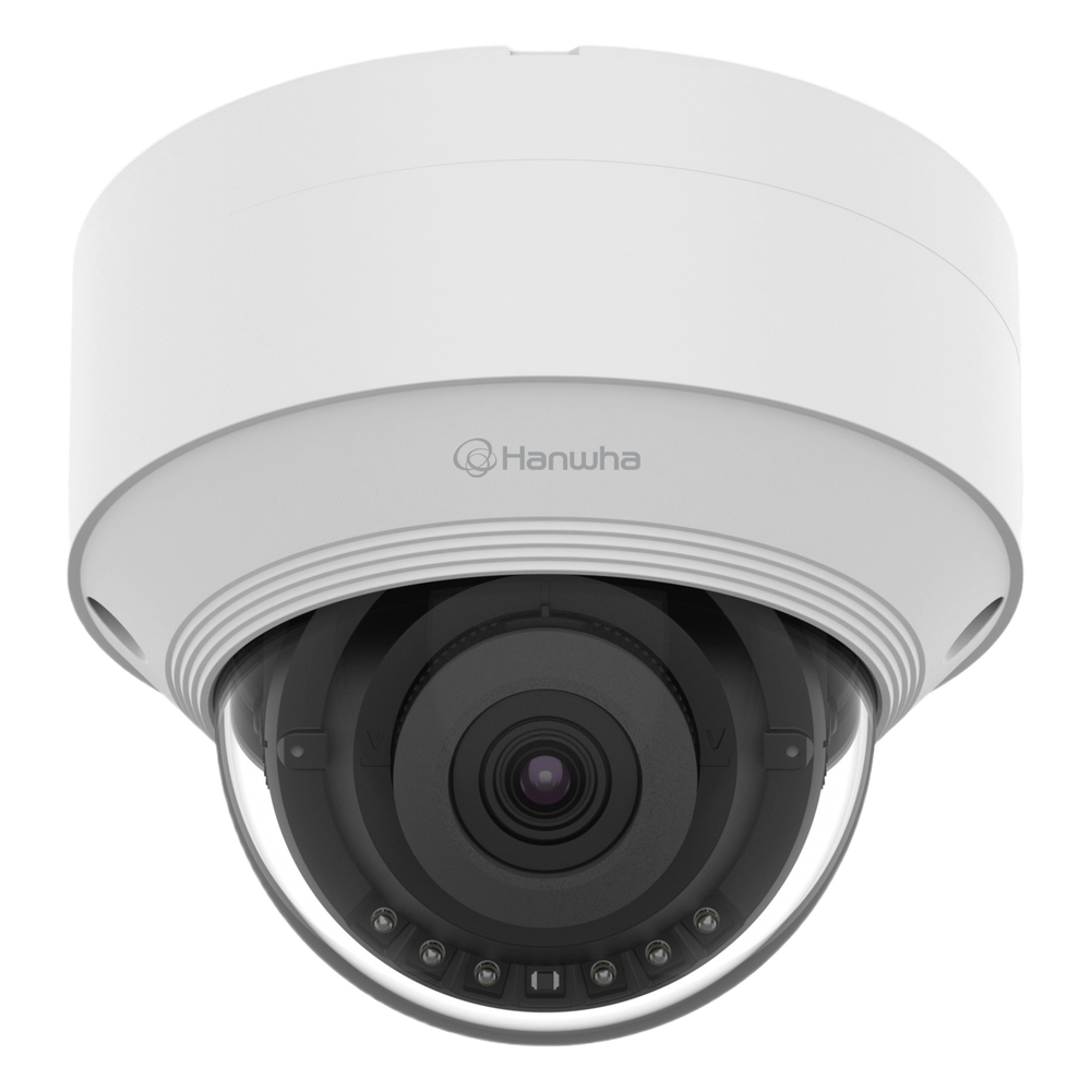 HANWHA VISION - QNV-C8013R - Cámara IP Tipo domo Antivandálica 5 Megapíxel / Lente fijo 3mm / IR 25M / WDR 120db / IP66 / H.265 & WiseStream / Inteligencia