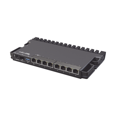 (RB5009UG+S+IN) RouterBoard, CPU 4 Núcleos, 8 Puertos Gigabit, 1 SFP+, Solo RouterOS v7 - MIKROTIK