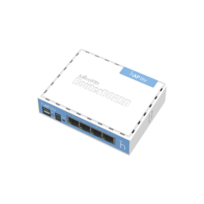 (hAP Lite) 4 Puertos Fast Ethernet y  Wi-Fi 2.4 GHz 802.11 b/g/n - MIKROTIK