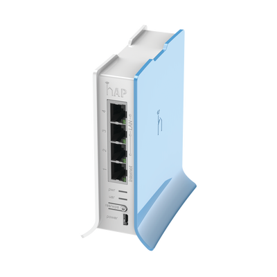 (hAP lite TC) 4 Puertos Fast Ethernet, Wi-Fi 2.4 GHz 802.11 b/g/n y base tipo Torre - MIKROTIK