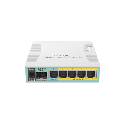 (hEX PoE) Routerboard 5 puertos Gigabit Ethernet PoE 802.3at, 1 Puerto USB MIKROTIK - Vista 2