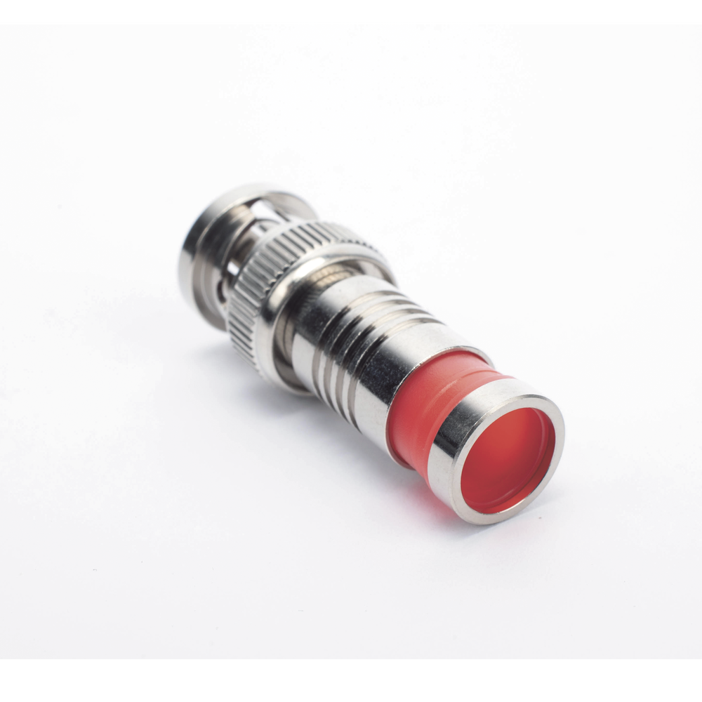 Conector BNC Macho en 75 Ohm, Montaje de Compresión Axial para Cable Coaxial RG-6/U, Níquel/ Oro/ Teflón. | SIERRA STORE