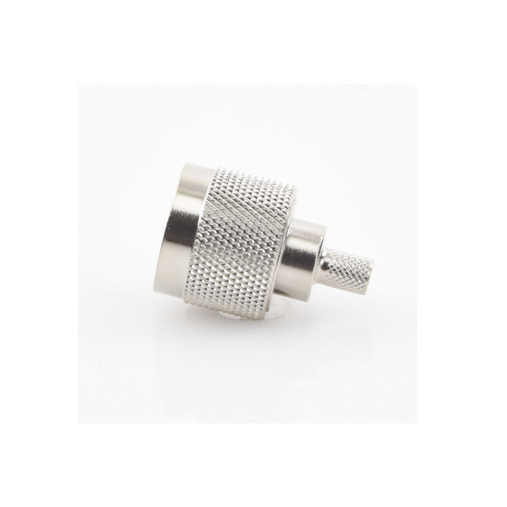 Conector N Macho, Anillo Plegable y Pin Cautivo para RG-8/X, 9258, LMR-240, Níquel/ Oro/ Teflón. | SIERRA STORE