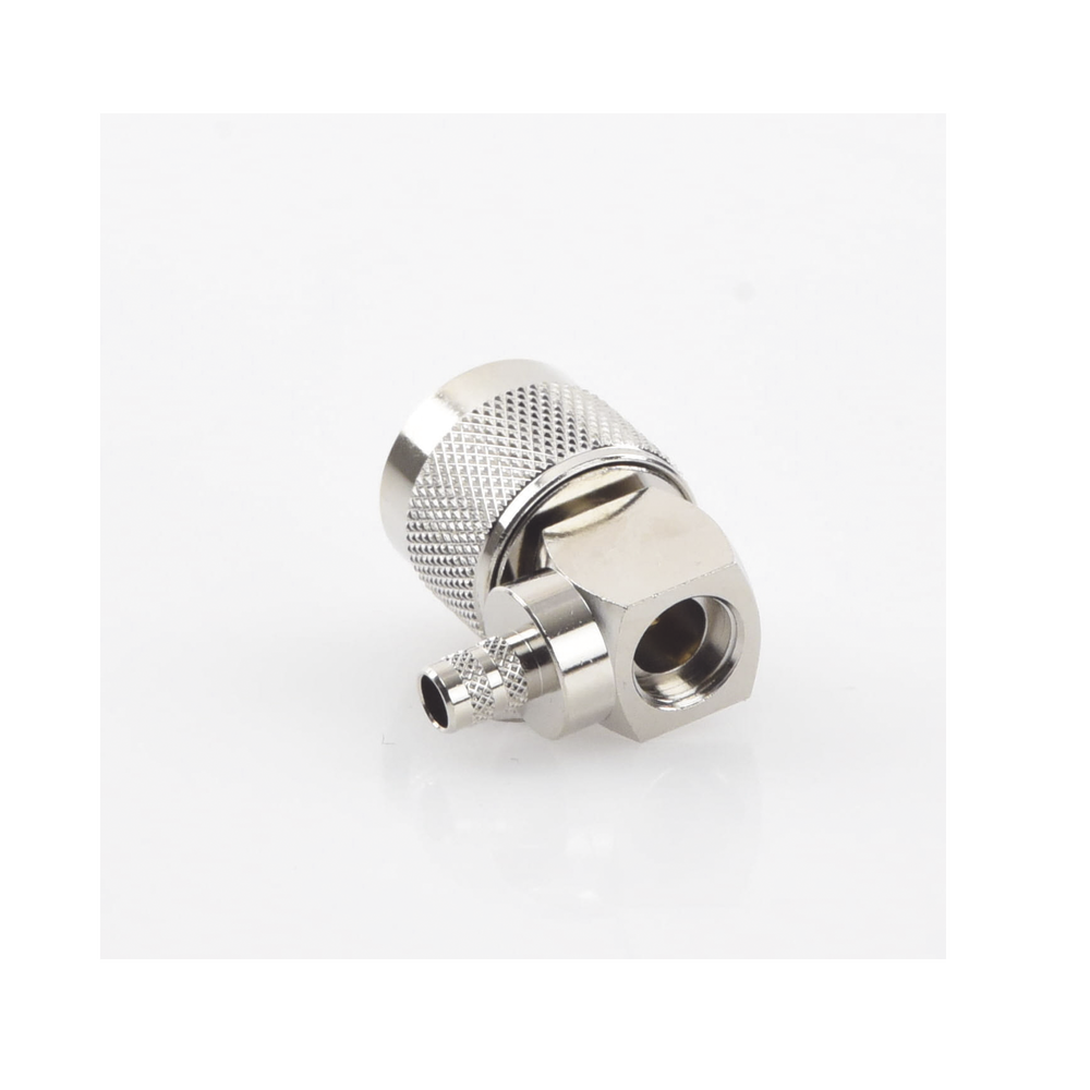 Conector N Macho en Ángulo Recto / Anillo Plegable / Cables RG-8/X, LMR-240 / Níquel, Oro, Teflón | SIERRA STORE