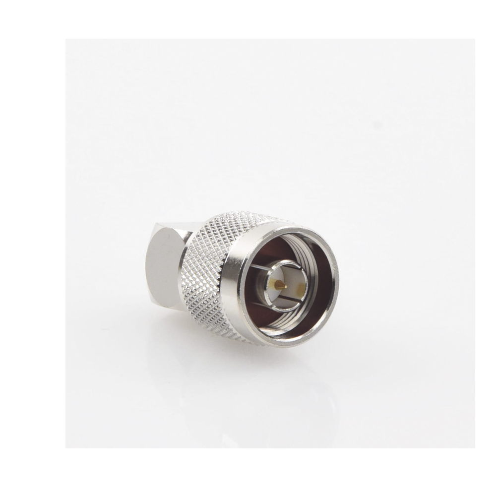Conector N Macho en Ángulo Recto / Anillo Plegable / Cables RG-8/X, LMR-240 / Níquel, Oro, Teflón | SIERRA STORE
