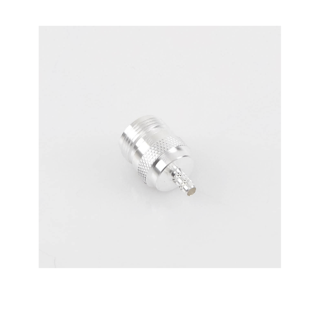 Conector Coaxial N Hembra / Anillo Plegable / Cables LP-195, LP-142, RG-142/U, LMR-195 / Cuerpo Bronce Niquelado / Contacto Oro / | SIERRA STORE
