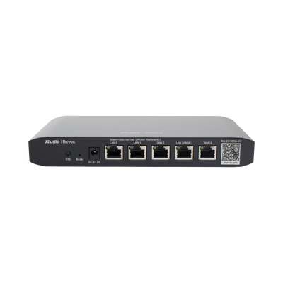 Router Balanceador con Función SD-WAN, Hasta 2 Servicios de Internet y hasta 100 clientes con desempeño de 600 Mbps - RUIJIE