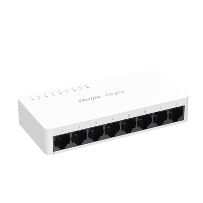 Switch no administrable, Visible en la Topología de la Nube, con 8 puertos 10/100 Mbps RUIJIE - Vista 2
