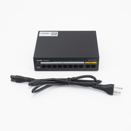Switch PoE+ no administrable / 8 puertos PoE+ 10/100 / 2 uplinks 10/100 / 110W total / 2.0 Gbps switching | SIERRA STORE
