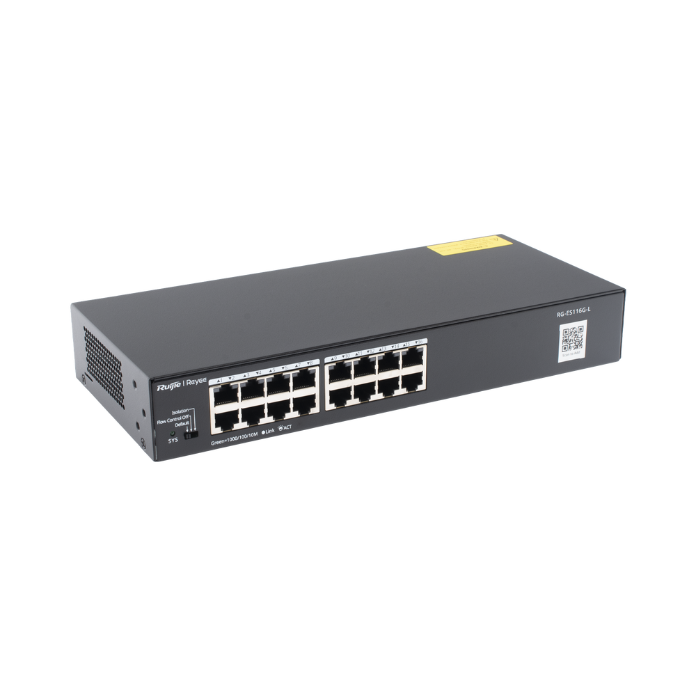 Switch No Administrable / 16 Puertos Gigabit / 32 Gbps / Fanless / Protección 4 kV | SIERRA STORE