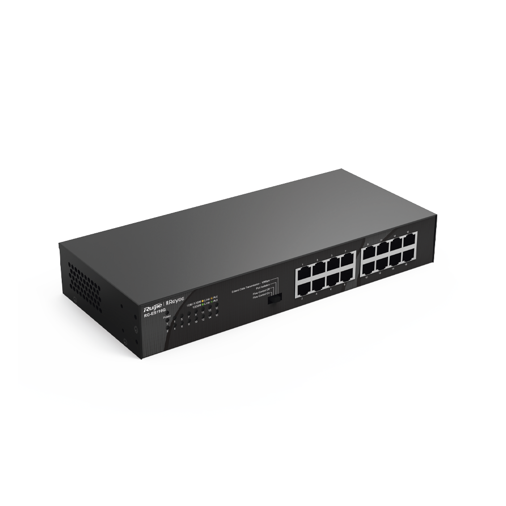 Switch No Administrable / 16 Puertos Gigabit / 32 Gbps / Fanless / Protección 4 kV | SIERRA STORE