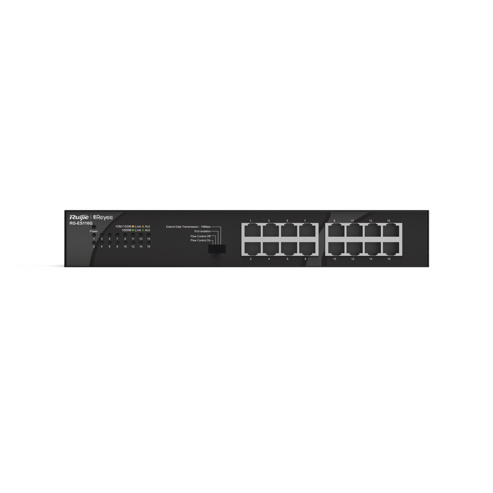 Switch No Administrable / 16 Puertos Gigabit / 32 Gbps / Fanless / Protección 4 kV | SIERRA STORE